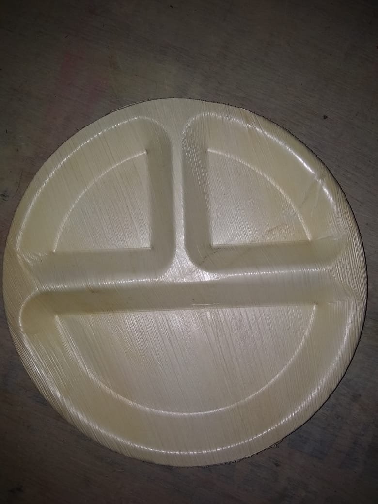 10 inches - 3 partition Areca Leaf Plate